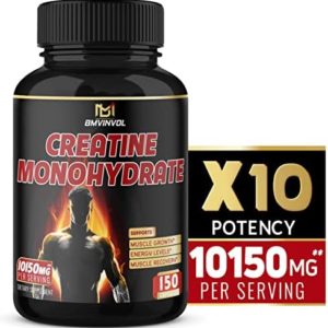 BMVINVOL Creatine Monohydrate Capsules 10150mg - Horny Goat Weed, Tribulus, Ashwagandha - Supports Muscle Strength, Energy, Athletic Performance