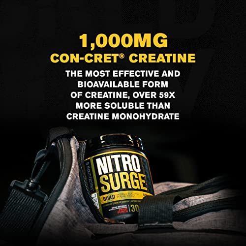 Nitrosurge Build Muscle Building Pre Workout with Creatine - Con Cret Creatine Pre Workout Powder & elevATP for Intense Energy, Powerful Pumps, & Endless Endurance - 30 Servings, Arctic White - Image 5