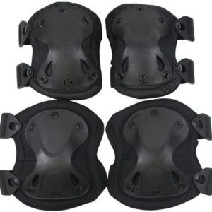 Outdoor Sports Tactical Combat Knee & Elbow Protective Pads Skate Knee （Black）