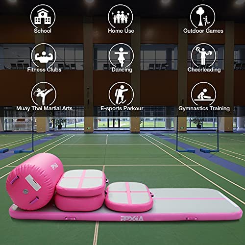 PPXIA Gymnastics Mat Inflatable Tumbling Mat 4 inches Thickness Air Floor Tumble Track Air Track Set with Pump for Training Cheerleading Home Use Beach Park and Water Use - Image 6