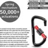 FresKaro 12kN Locking Carabiner Clips, Screw-Gate Lock, Heavy Duty 7075 Aluminium Material, Lightweight Easy Carry, Strong and Durable for Key, Keychain, Hammock, Dog Leash, D Shaped, Black - Image 2