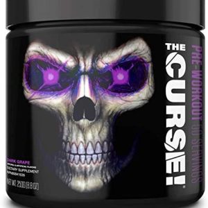 JNX SPORTS The Curse! Pre Workout Supplement - Intense Energy & Focus, Instant Strength Gains, Enhanced Blood Flow - Nitric Oxide Booster with Creatine & Caffeine - Men & Women | Dark Grape | 50 SRV