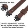 Raiseek Buffalo Hide Leather Rifle Gun Sling with Mil-Spec Swivels,Crazy Horse Brown Stitch,1" Wide Black Screws - Image 3