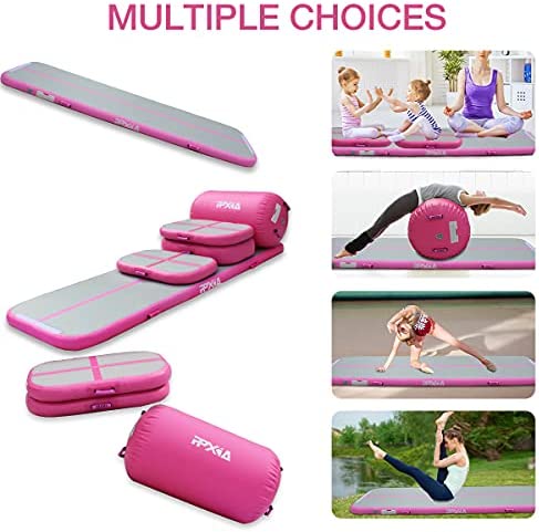 PPXIA Gymnastics Mat Inflatable Tumbling Mat 4 inches Thickness Air Floor Tumble Track Air Track Set with Pump for Training Cheerleading Home Use Beach Park and Water Use - Image 5