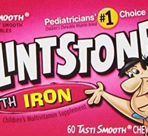 Flintstones Chewable Kids Vitamins with Iron, Multivitamin for Kids & Toddlers with Vitamin D, Vitamin C & more, 60 Count (Pack of 1)