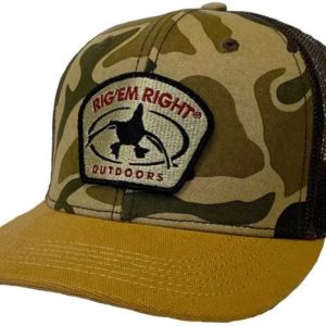Rig'Em Right Outdoors Old School Camo Mesh Back Hat - Duck Logo