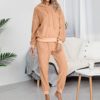 Women 2 Pieces Outfits Patchwork Sweatsuits Sets Long Sleeve Crop Top Jogger Pants Sets 2 Pcs Matching Sweat Pants Set - Image 2