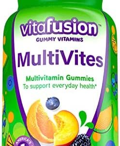 Vitafusion MultiVites Gummy Multivitamins for Adults with 12 Vitamins and Minerals, Berry, Peach and Orange Flavored, America’s Number 1 Gummy Vitamin Brand, 75 Day Supply, 150 Count