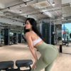 OQQ Women's 2 Piece Butt Lifting Yoga Leggings Workout High Waist Tummy Control Ruched Booty Pants - Image 3