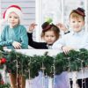WILLBOND Christmas Headbands Mini Top Hat Headband 2 Pieces Christmas snowman Black Top Hat Headband Child Christmas Mistletoe Costume Headband with Plaid Band Holly and Berries for Holiday Craft - Image 2
