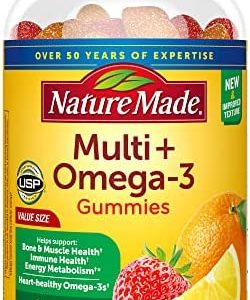 Nature Made Multivitamin + Omega-3, Dietary Supplement for Daily Nutritional Support, 140 Gummy Vitamins and Minerals, 70 Day Supply