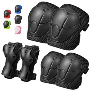 GIEMIT Kids Knee Pads Elbow Pads Ages 3-7 Toddler Boys Girls Kids , 6 in 1 Protective Gear Safety Set with Wrist Guard for Skating Cycling Scooter Bike Ski Skateboard Riding Sports