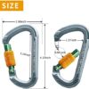 SOB Carabiner Caribeener Clips Heavy Duty Large Alloy Steel D Ring Shape Locking Carabiner for Hammock,Keychain,Outdoor,Camping,Hiking,Dog Leash Harness - Image 5