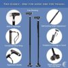 OsteoTx [2-Pack] Walking Canes for Men, Women, Seniors. Home & Travel Versions, Pivot/Glide Quad Base, Free Standing, Knee, Hip Replacement, Balance, Osteoarthritis, Arthritis. Walking Sticks (2). - Image 4
