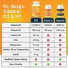 Dr. Berg's Vitamin D3 K2 w/ MCT Oil - Includes 10,000 IU of Vitamin D3, 100 mcg MK7 Vitamin K2, Purified Bile Salts, Zinc & Magnesium for Ultimate Absorption - K2 D3 Vitamin Supplement - 120 Capsule - Image 4