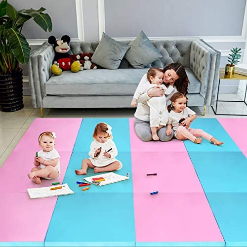 Giantex 4'x10'x2'' Gymnastics Mat, Anti-Tear Folding Gymnastics Exercise Mats w/Carrying Handles, Hook and Loop Fastener, Lightweight Gymnastics Panel Mat, Tumbling Mat for Stretching, Aerobics - Image 2