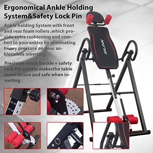 Polar Aurora Heavy Duty Gravity Inversion Table with Headrest & Adjustable Protective Belt Back Stretcher Machine for Pain Relief Therapy - Image 7