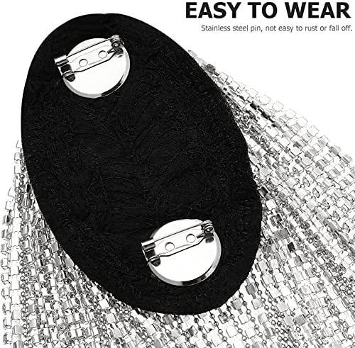 FENICAL Tassel Epaulet Rhinestone Shoulder Board Costume Shoulder Badge Decor for Man Women(Gold) - Image 6