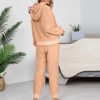 Women 2 Pieces Outfits Patchwork Sweatsuits Sets Long Sleeve Crop Top Jogger Pants Sets 2 Pcs Matching Sweat Pants Set - Image 3