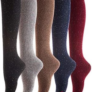 Lovely Annie Women's 4 Pairs Pack Knee High Cotton Boot Socks 6-9(4 Color)
