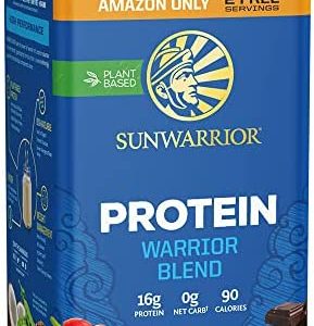 Sunwarrior Vegan Protein Powder with BCAA | Organic Hemp Seed Protein Gluten Free Non-GMO Dairy Free Soy Sugar Free Low Carb Plant Based Protein Powder | Chocolate 32 SRV 800 G | Warrior Blend