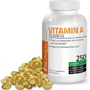 Bronson Vitamin A 10,000 IU Premium Non-GMO Formula Supports Healthy Vision & Immune System and Healthy Growth & Reproduction, 250 Softgels