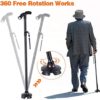 TigerBoss Foldable Ergonomic Walking Cane Crutch for Men & Women, with LED Light, Collapsible Lightweight Adjustable Aluminum Portable Hand Walking Stick with T Handles - Great Balancing Mobility Aid - Image 5