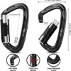 Storesum UIAA Certified Climbing Carabiner -3 Pack 24KN (5400 lbs) Carabiner Heavy Duty Locking Carabiner Clip Climbing Gear for Rock Climbing Gear,Camping,Climbing Equipment,Large Carabiner - Image 3