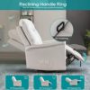 RIHEREFY Swivel Glider Recliner, Swivel Rocker Recliner Chairs with 2 Side Pockets, Manual Recliner Chair with Rocking Function, 360 Swivel Rocking Chair for Living Room, Technical Fabric (1) - Image 3