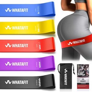 Whatafit Resistance Loop Bands Premium Exercise Fitness Band for Stretching, Crossfit, Pilates, Yoga, Physical Therapy, Home Gym. Fitness Stretch Bands for Booty Legs