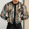 Mens Autumn Winter Casual Sports Woven Street Jungle Stand Collar Zip Jacket Mens Hiking Clothes - Image 4