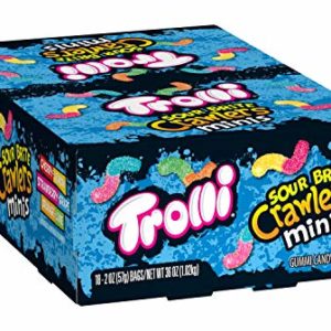 Trolli Sour Brite Mini Crawlers Gummy Worms, 2 Ounce, Pack of 18
