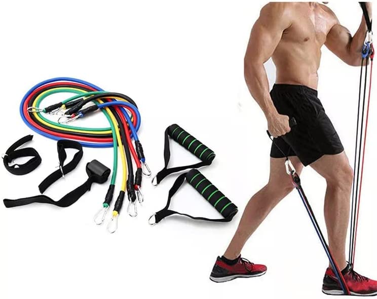 Proper Productions Fit Bandz Resistance Bands Set, Exercise Bands with Handles, Training Tubes with Door Anchor & Ankle Straps for Resistance Training, Physical Therapy, Home Workout - Image 3