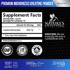 Creatine Monohydrate Micronized Powder 5000mg Per Serv (5g) - Keto Friendly Workout Supplement, Pure Unflavored, Vegan, Nature's Creatine Pre Workout Supplements - 300 Grams - 60 Servings - Image 2