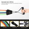 Resistance Band Set 12 Pcs Pilates Resistance 150lbs Training Instant Cooling Towel, Door Anchor, Ankle Straps, Stackable Resistance Bands with Handles & Instruction Booklet for Yoga Home Workout - Image 2