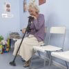 Medical Convenient Two-Handle Walking Cane Lightweight Walking Stick with Adjustable LED Lights and Stable Quad Cane Base - Image 2