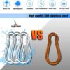 SMTUNG 304 Stainless Steel Spring Snap Hook Carabiner Multifunctional Carabiner Camping Fishing Hiking Traveling - Image 3