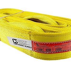 DD Sling (USA Made). Many Sizes in Listing! 4" x 20', 2 Ply Twisted Eye, Nylon Lifting Slings, Eye & Eye, Heavy Duty (900 webbing), 11,500 lbs Vertical, 9,200 Choker, 23,000 Basket Capacity (4" x 20')