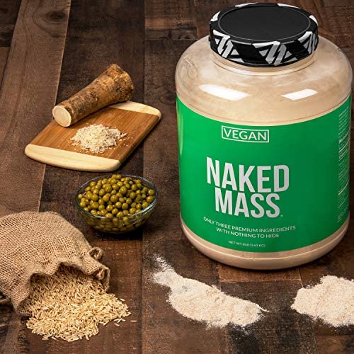 Naked Vegan Mass – Natural Vegan Weight Gainer Protein Powder – 8lb Bulk, GMO Free, Gluten Free, Soy Free & Dairy Free. No Artificial Ingredients – 1,230 Calories – 11 Servings - Image 5