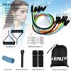 Resistance Band Set 12 Pcs Pilates Resistance 150lbs Training Instant Cooling Towel, Door Anchor, Ankle Straps, Stackable Resistance Bands with Handles & Instruction Booklet for Yoga Home Workout - Image 8