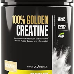 Maxler 100% Golden Creatine - Micronized Creatine Monohydrate Powder - Muscle Building Supplements - Pre Workout Vegan Supplement with Quick Absorption - Gluten Free Unflavored Creatine Powder - 150g