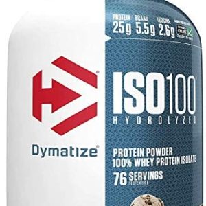 Dymatize ISO100 Hydrolyzed Protein Powder, Cookies & Cream, 5 Pound , 80 Oz