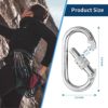 EMEKIAN Oval Indoor Outdoor Climbing Carabiner, Screw Locking Heavy Duty Safety Caribeener Clips, 25 KN (5600 LBS) for Hammock, Rope, Hiking, Camping - Image 4