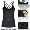 RUNNING GIRL Yoga Tank Tops for Women Built in Shelf Bra B/C Cups Strappy Back Activewear Workout Compression Tops - Image 6
