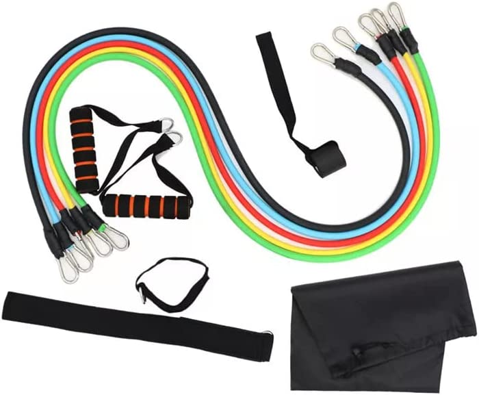 Proper Productions Fit Bandz Resistance Bands Set, Exercise Bands with Handles, Training Tubes with Door Anchor & Ankle Straps for Resistance Training, Physical Therapy, Home Workout