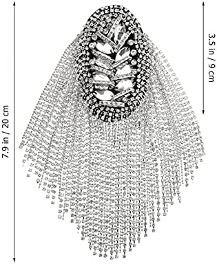 FENICAL Tassel Epaulet Rhinestone Shoulder Board Costume Shoulder Badge Decor for Man Women(Gold) - Image 4