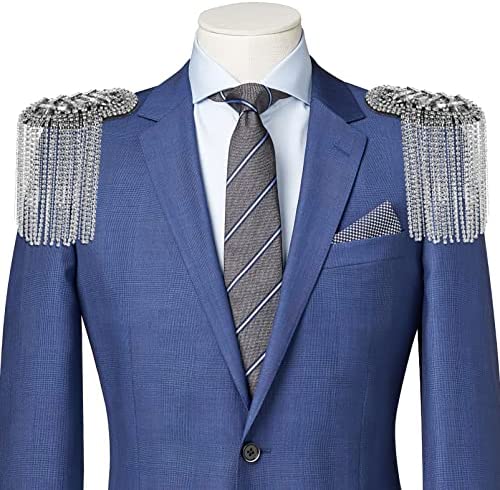FENICAL Tassel Epaulet Rhinestone Shoulder Board Costume Shoulder Badge Decor for Man Women(Gold) - Image 2