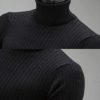 WOCACHI Mens Turtleneck Knitted Sweater Pullover 1/4 Zip Up Neck Stand Collar Winter Warm Slim Fit Lightweight Jumpers - Image 5