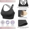 Strappy Women's Sports Bra Cross Back Tops for Running Fitness Removable Padded Workout Yoga Bras - Image 6