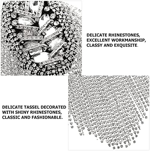 FENICAL Tassel Epaulet Rhinestone Shoulder Board Costume Shoulder Badge Decor for Man Women(Gold) - Image 5